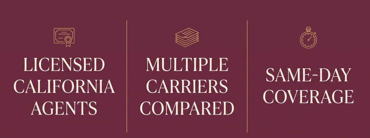 Licensed California agents, multiple carriers compared, same-day coverage.